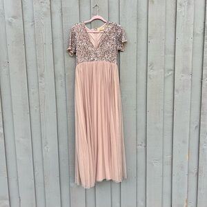 Maya Blush Pink Sequin Bodice Maxi Dress
